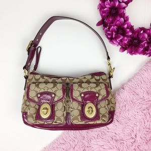 SALE  Coach Signature Khaki & Patent Leather